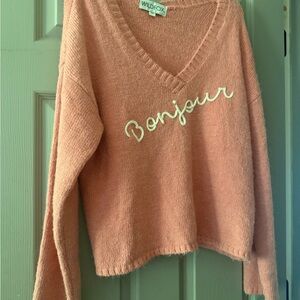 Wildfox Pink Sweater - Bonjour Design M